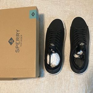 Brand New Sperry Flex Deck Leather Black Sneakers